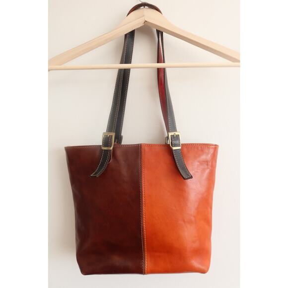 Beautiful Italian Leather Color Block Purse Italian Leather Borse in Pelle - Picture 1 of 11